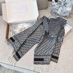 Dior Bookmark Cashmere Scarf Navy Blue