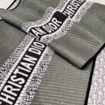 Dior Scarf Wool and Silk Blend Double Face Scarf Black