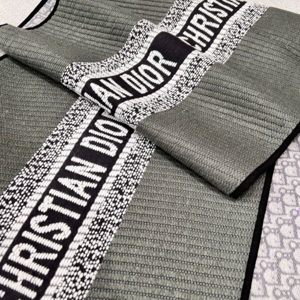 Dior Scarf Wool and Silk Blend Double Face Scarf Black
