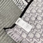 Dior Scarf Wool and Silk Blend Double Face Scarf Black