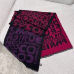 Chanel Gradient graffiti shawl Purple