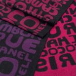 Chanel Gradient graffiti shawl Purple