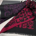 Chanel Gradient graffiti shawl Purple