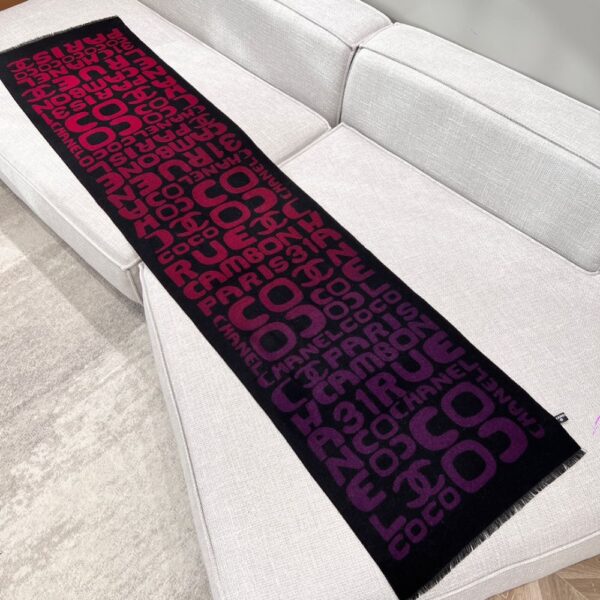 Chanel Gradient graffiti shawl Purple