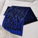 Chanel Gradient graffiti shawl Blue