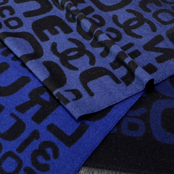 Chanel Gradient graffiti shawl Blue