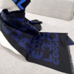 Chanel Gradient graffiti shawl Blue