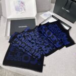 Chanel Gradient graffiti shawl Blue