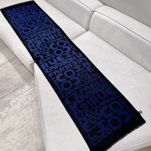Chanel Gradient graffiti shawl Blue