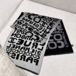 Chanel Gradient graffiti shawl Black Grey