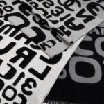 Chanel Gradient graffiti shawl Black Grey