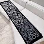 Chanel Gradient graffiti shawl Black Grey