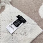 Chanel No. 5 Cashmere Scarf Khaki White