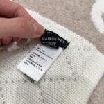 Chanel No. 5 Cashmere Scarf Khaki White