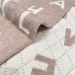 Chanel No. 5 Cashmere Scarf Khaki White