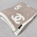 Chanel No. 5 Cashmere Scarf Khaki White