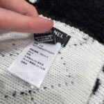 Chanel No. 5 Cashmere Scarf Black White