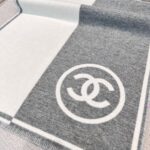 Chanel Grey and white symmetrical shawl
