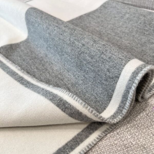 Chanel Grey and white symmetrical shawl