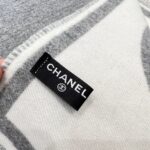 Chanel Grey and white symmetrical shawl