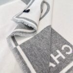 Chanel Grey and white symmetrical shawl