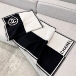 Chanel Black and white symmetrical shawl