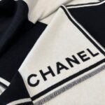 Chanel Black and white symmetrical shawl