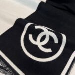 Chanel Black and white symmetrical shawl
