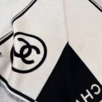Chanel Black and white symmetrical shawl