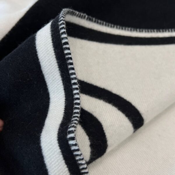 Chanel Black and white symmetrical shawl