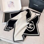 Chanel Black and white symmetrical shawl