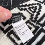 Chanel Letter Overlap Scarf Hat Black White