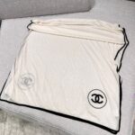 Chanel Scarf Silk Cashmere Shawl White