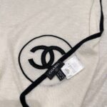 Chanel Scarf Silk Cashmere Shawl White