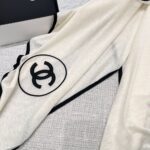 Chanel Scarf Silk Cashmere Shawl White