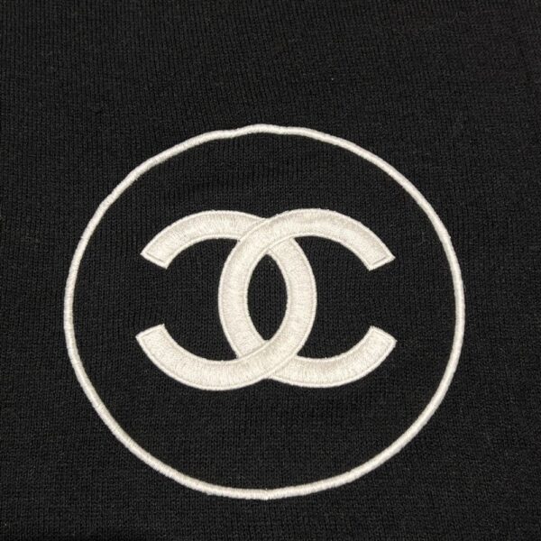 Chanel Scarf Silk Cashmere Shawl Black