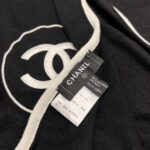 Chanel Scarf Silk Cashmere Shawl Black