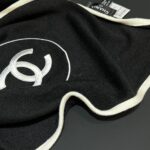 Chanel Scarf Silk Cashmere Shawl Black