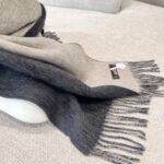 Hermes Cashmere scarf navy blue/grey