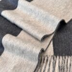 Hermes Cashmere scarf navy blue/grey