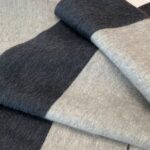 Hermes Cashmere scarf navy blue/grey