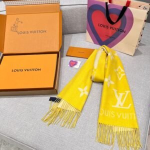 Louis Vuitton Rrykjavik Classic Cashmere Scarf Yellow