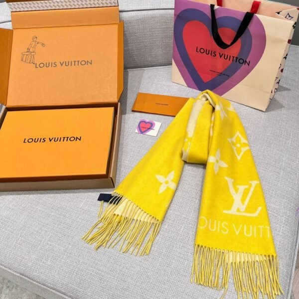 Louis Vuitton Rrykjavik Classic Cashmere Scarf Yellow