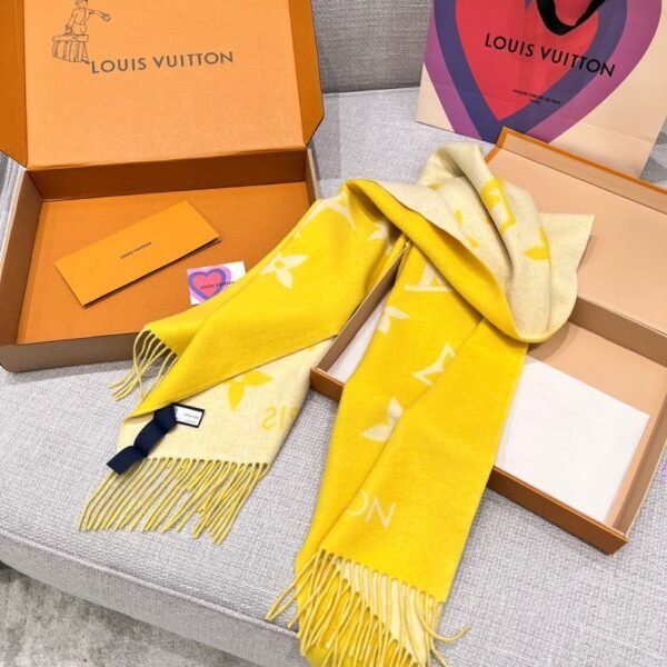 Louis Vuitton Rrykjavik Classic Cashmere Scarf Yellow