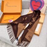 Louis Vuitton Rrykjavik Classic Cashmere Scarf Coffee