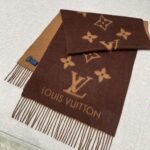 Louis Vuitton Rrykjavik Classic Cashmere Scarf Coffee