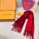 Louis Vuitton Rrykjavik Classic Cashmere Scarf Red