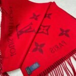 Louis Vuitton Rrykjavik Classic Cashmere Scarf Red
