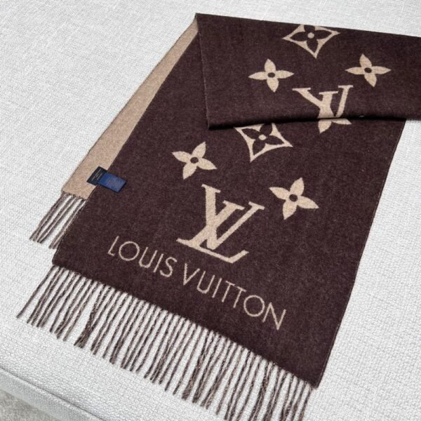 Louis Vuitton Rrykjavik Classic Cashmere Scarf Brown