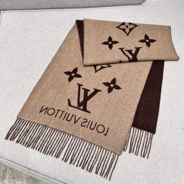 Louis Vuitton Rrykjavik Classic Cashmere Scarf Brown